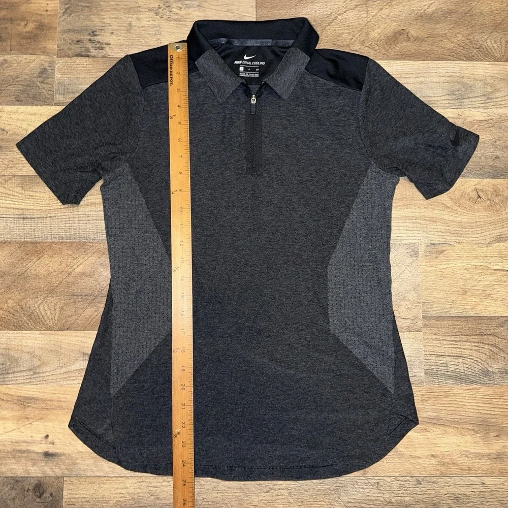 Nike‎ Zonal Cooling Dri-Fit Black Gray Activewear Golf Shirt Women's Size Small